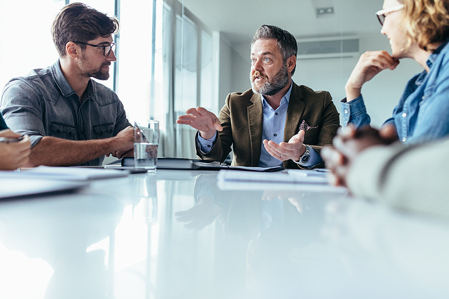 Fractional Integrator explaining ideas in a business meeting Fractional Integrator explaining ideas in a business meeting